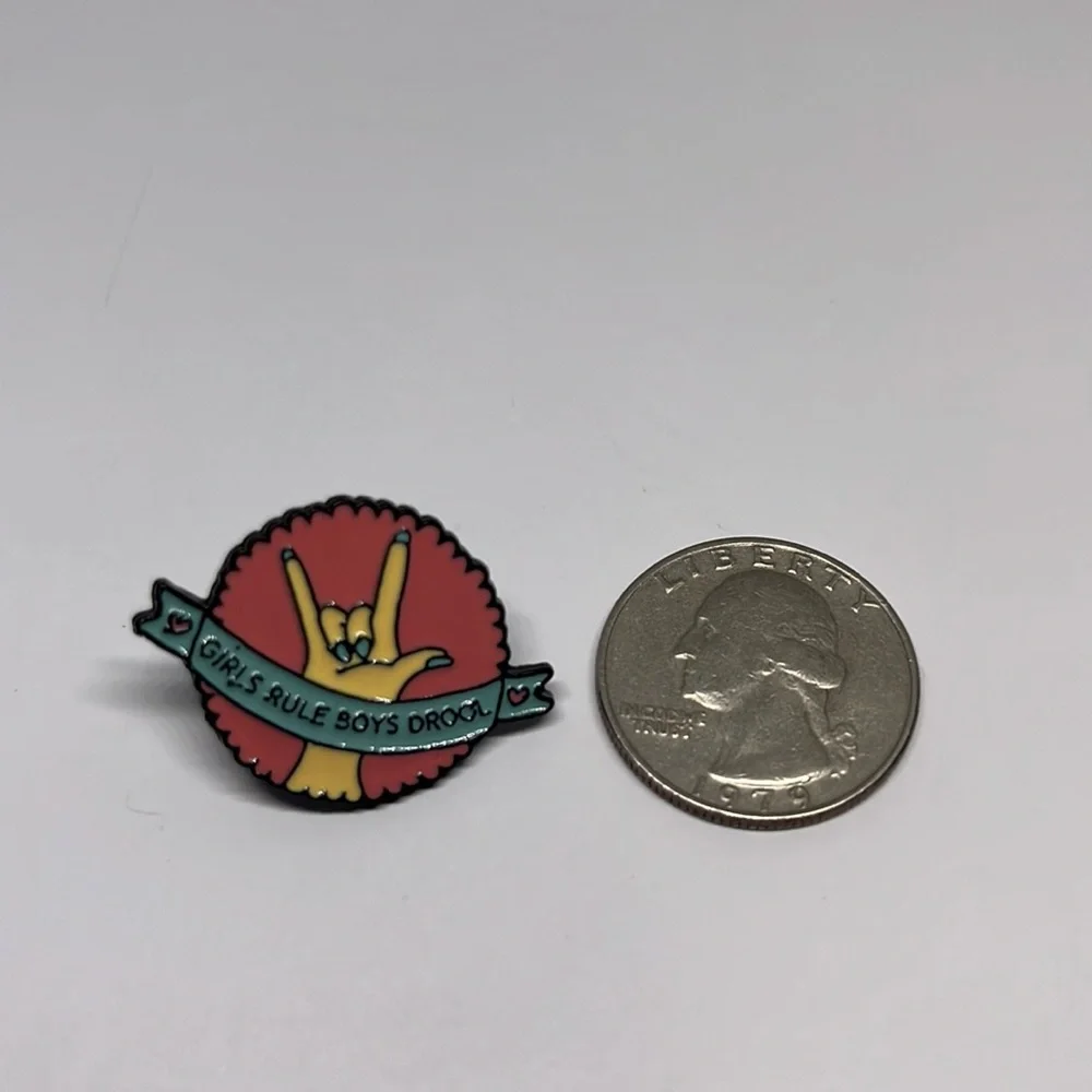 Girls Rule Boys Drool brooch lapel pin backpack pin hat pin‎